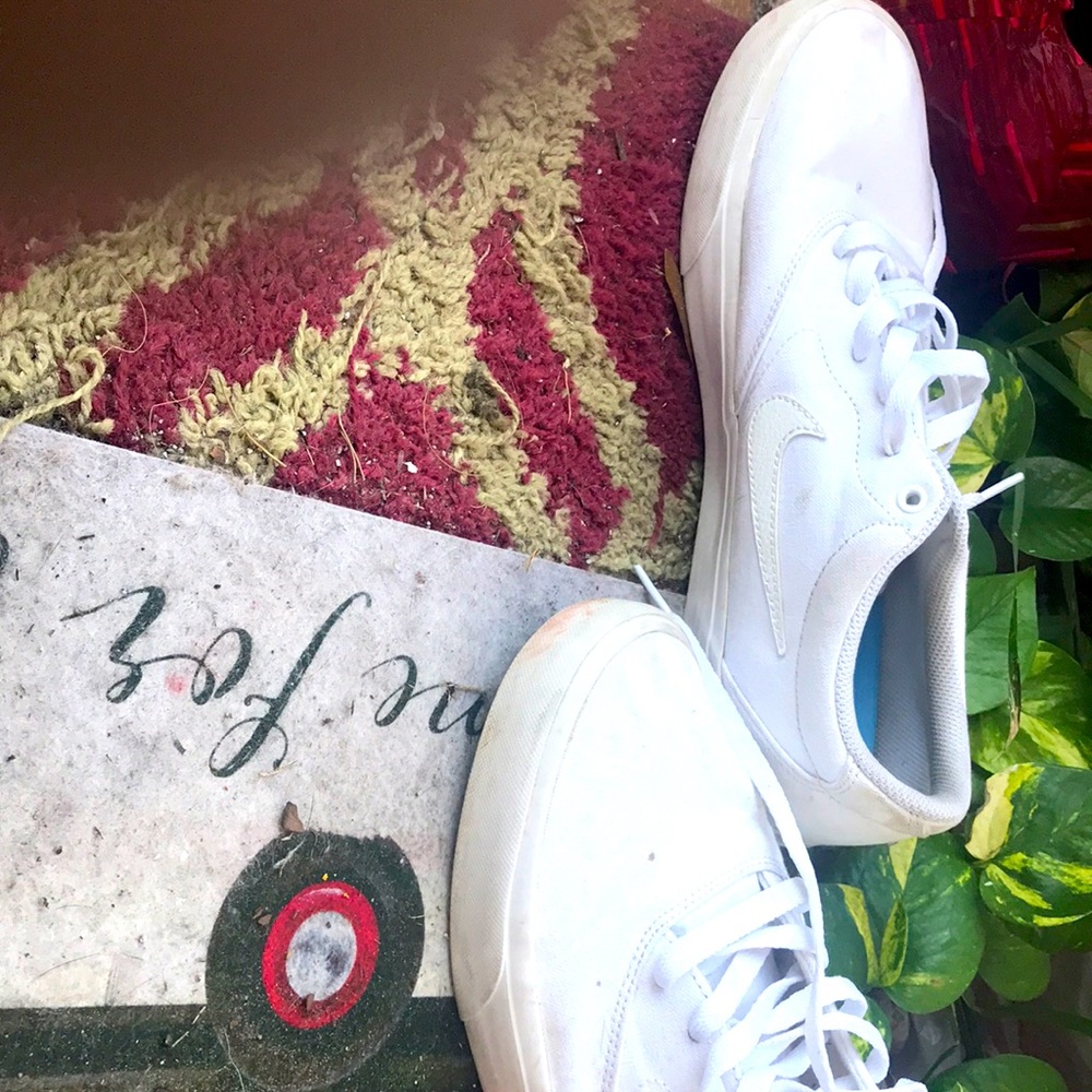 White Nike canvas shoes
